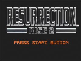 Title screen of Resurrection: Rise 2 on the Sega Saturn.