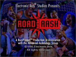 Title screen of Road Rash on the Sega Saturn.