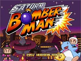 Title screen of Saturn Bomberman on the Sega Saturn.
