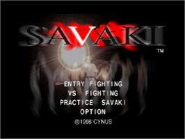 Title screen of Savaki on the Sega Saturn.