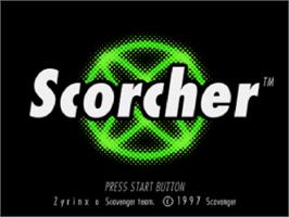 Title screen of Scorcher on the Sega Saturn.
