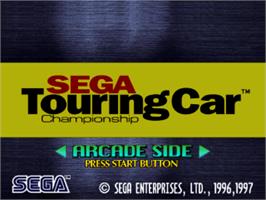 Title screen of Sega Touring Car Championship on the Sega Saturn.