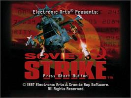 Title screen of Soviet Strike on the Sega Saturn.