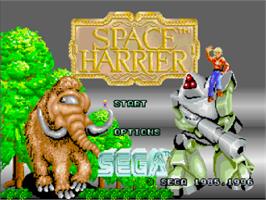 Title screen of Space Harrier on the Sega Saturn.