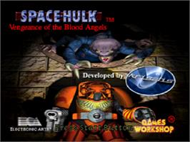 Title screen of Space Hulk: Vengeance of the Blood Angels on the Sega Saturn.