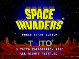 Title screen of Space Invaders on the Sega Saturn.