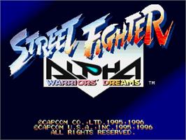 Title screen of Street Fighter Alpha: Warriors' Dreams on the Sega Saturn.