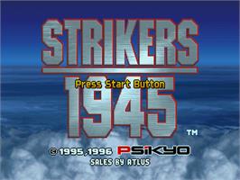 Title screen of Strikers 1945 on the Sega Saturn.