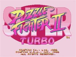 Title screen of Super Puzzle Fighter II Turbo on the Sega Saturn.