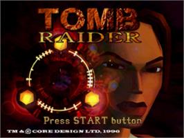 Title screen of Tomb Raider on the Sega Saturn.
