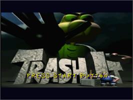 Title screen of Trash It on the Sega Saturn.