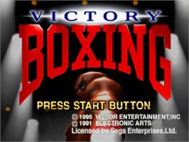 Title screen of Victory Boxing on the Sega Saturn.