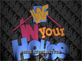Title screen of WWF in Your House on the Sega Saturn.