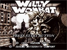 Title screen of Willy Wombat on the Sega Saturn.