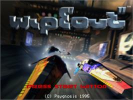 Title screen of Wipeout on the Sega Saturn.