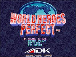 Title screen of World Heroes Perfect on the Sega Saturn.