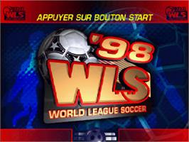 Title screen of World League Soccer '98 on the Sega Saturn.