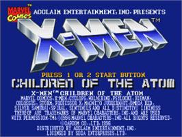 Title screen of X-Men: Children of the Atom on the Sega Saturn.
