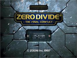 Title screen of Zero Divide: The Final Conflict on the Sega Saturn.