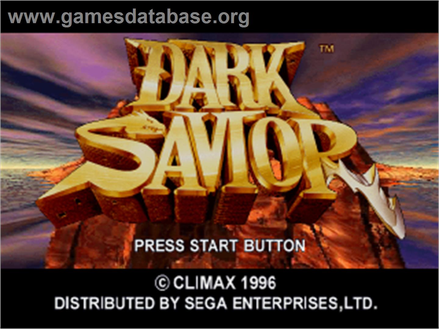 Dark Savior - Sega Saturn - Artwork - Title Screen