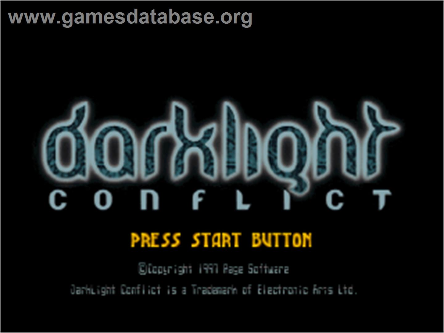 Darklight Conflict - Sega Saturn - Artwork - Title Screen