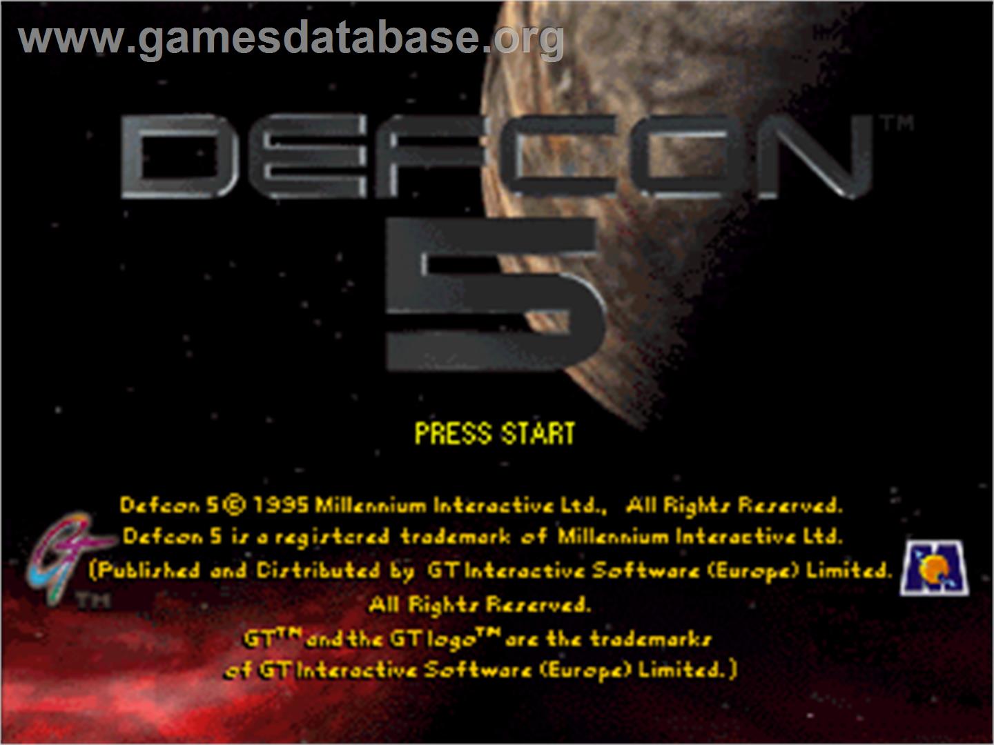 Defcon 5 - Sega Saturn - Artwork - Title Screen