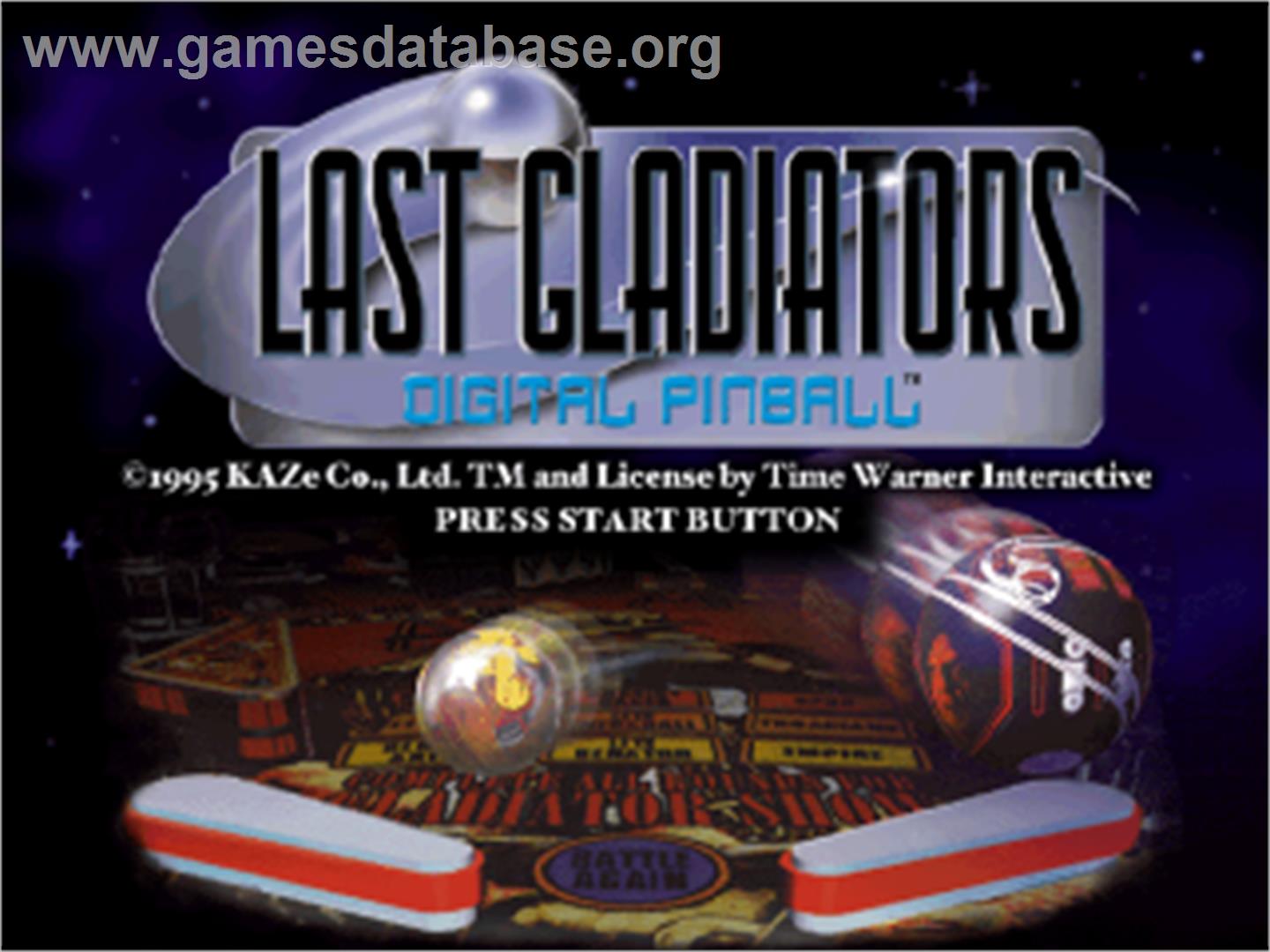 Digital Pinball: Last Gladiators - Sega Saturn - Artwork - Title Screen