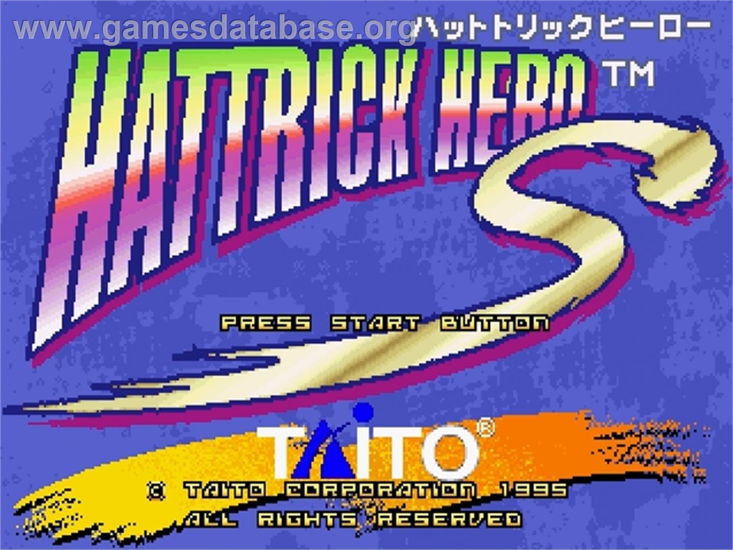 Hat Trick Hero S - Sega Saturn - Artwork - Title Screen