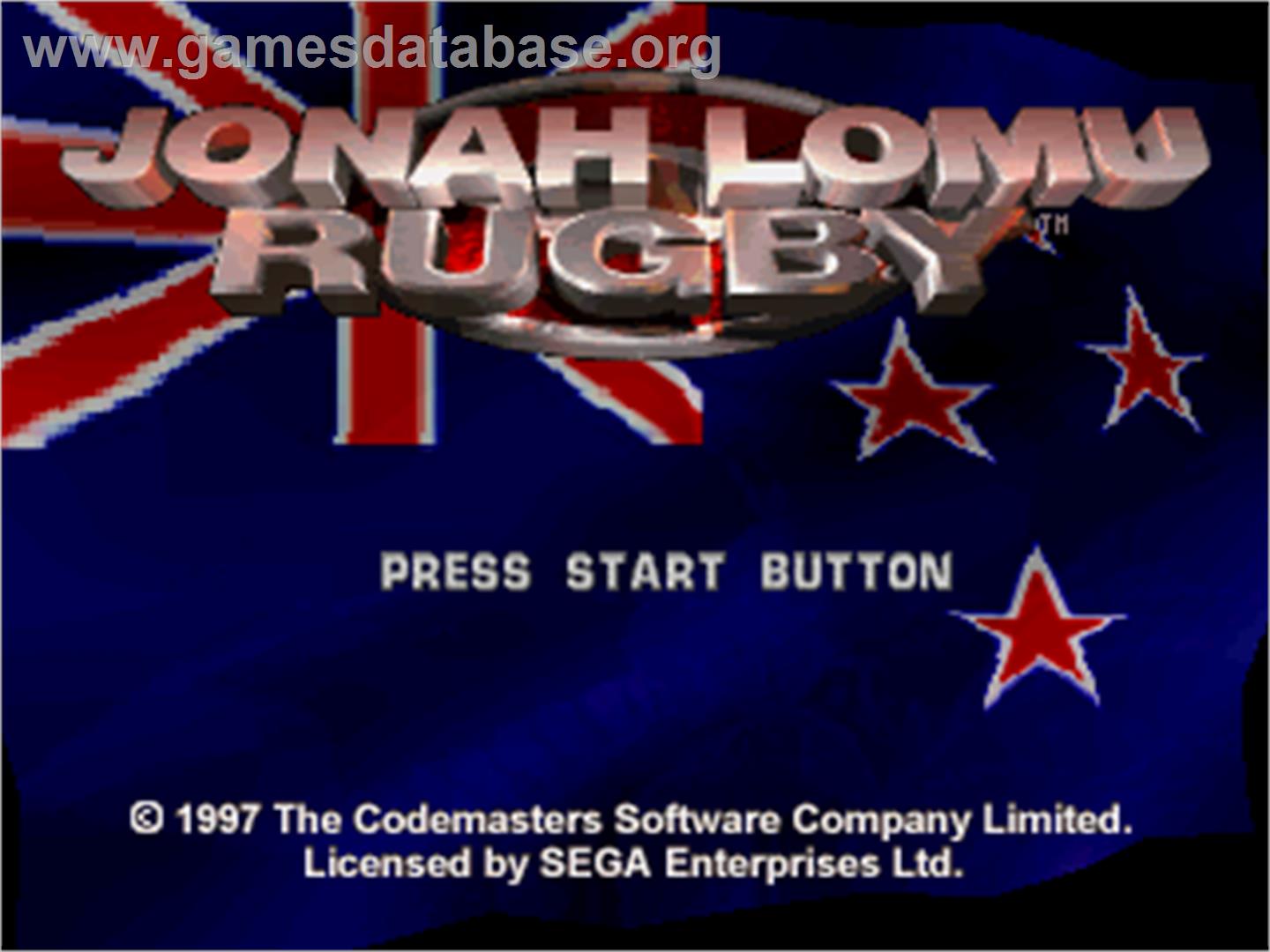 Jonah Lomu Rugby - Sega Saturn - Artwork - Title Screen