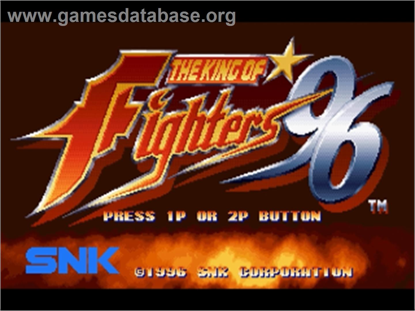King of Fighters '96, The - Sega Saturn - Artwork - Title Screen