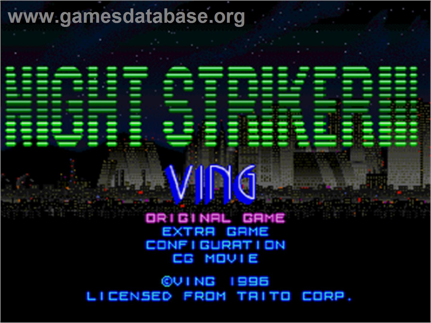 Night Striker S - Sega Saturn - Artwork - Title Screen