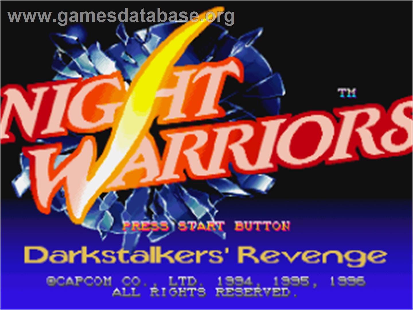 Night Warriors: Darkstalkers' Revenge - Sega Saturn - Artwork - Title Screen