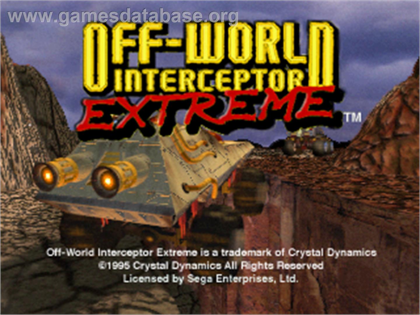 Off-World Interceptor Extreme - Sega Saturn - Artwork - Title Screen