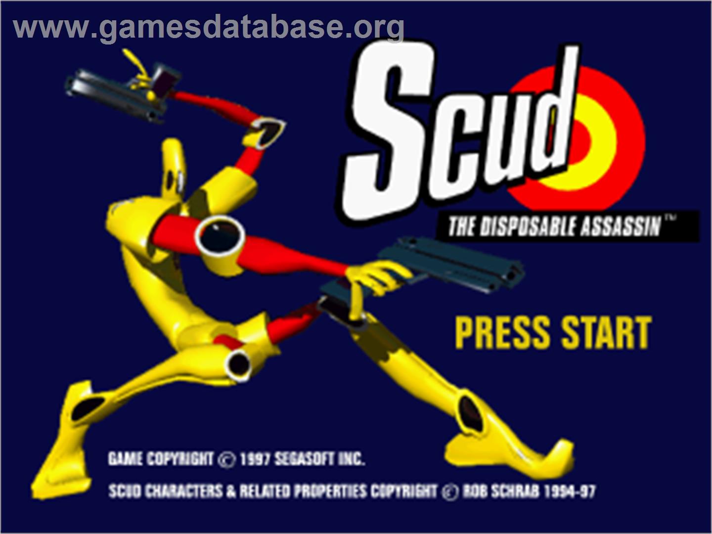 Scud: The Disposable Assassin - Sega Saturn - Artwork - Title Screen