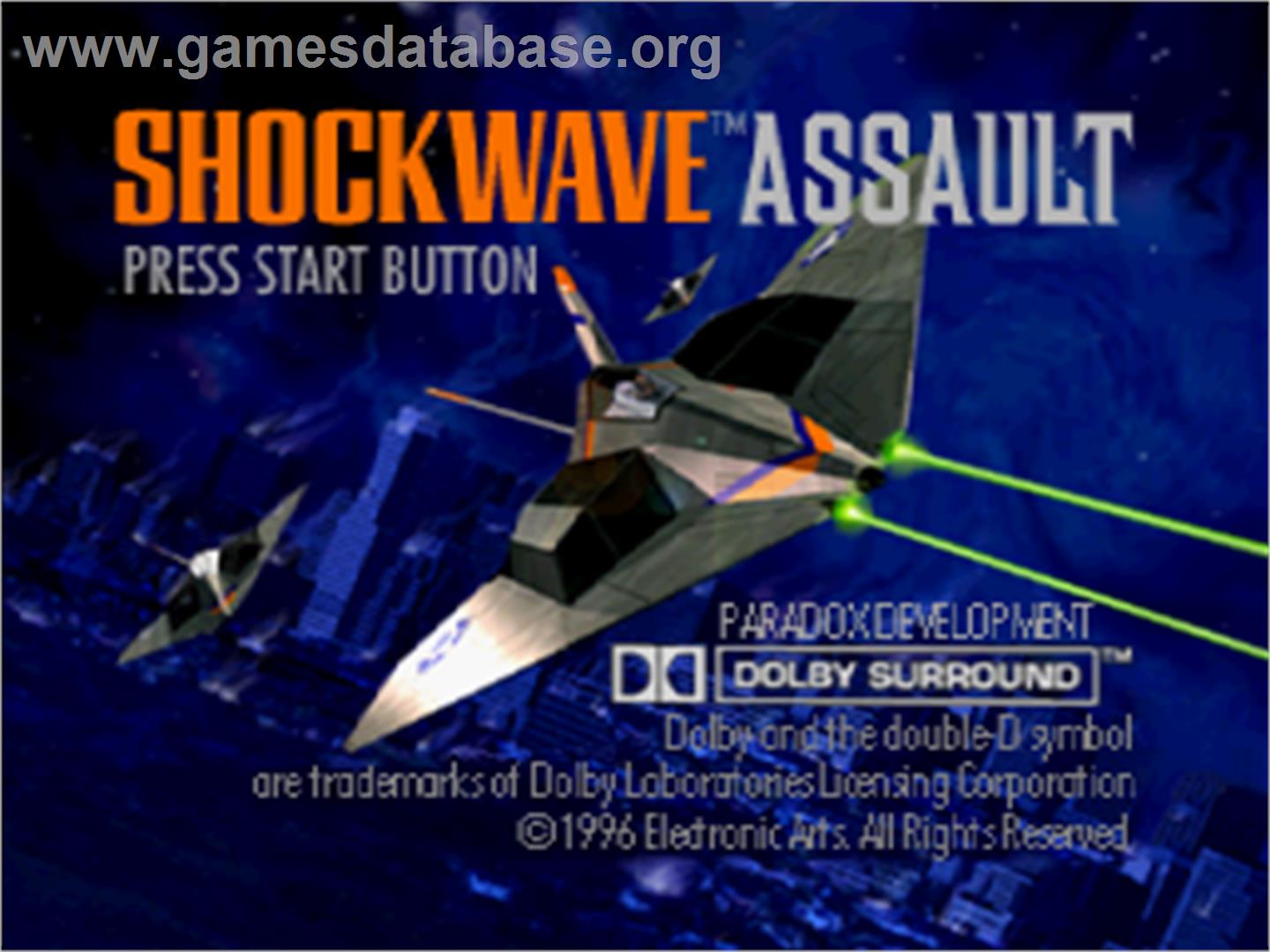 Shockwave Assault - Sega Saturn - Artwork - Title Screen