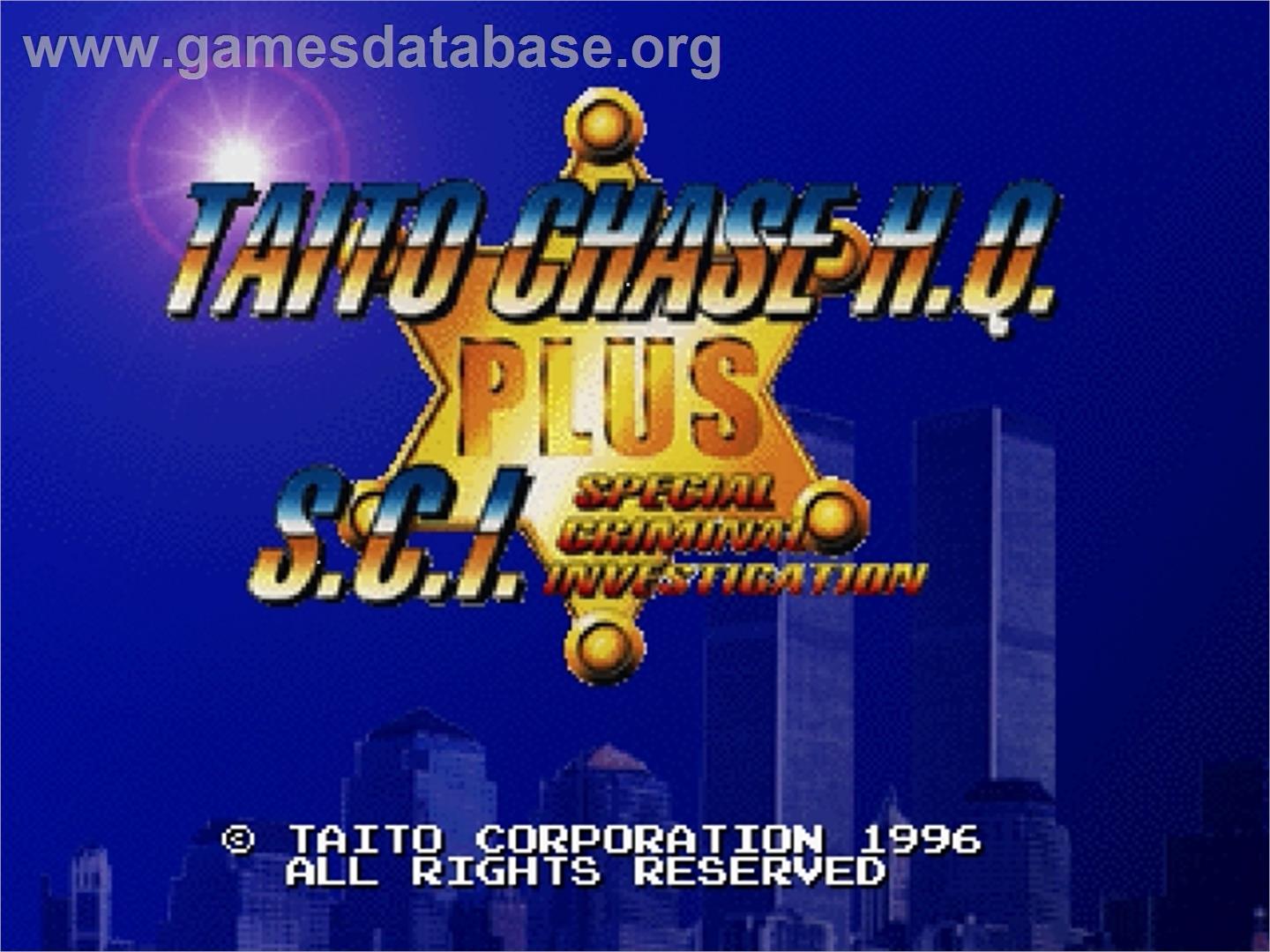 Taito Chase H.Q. Plus S.C.I. - Sega Saturn - Artwork - Title Screen