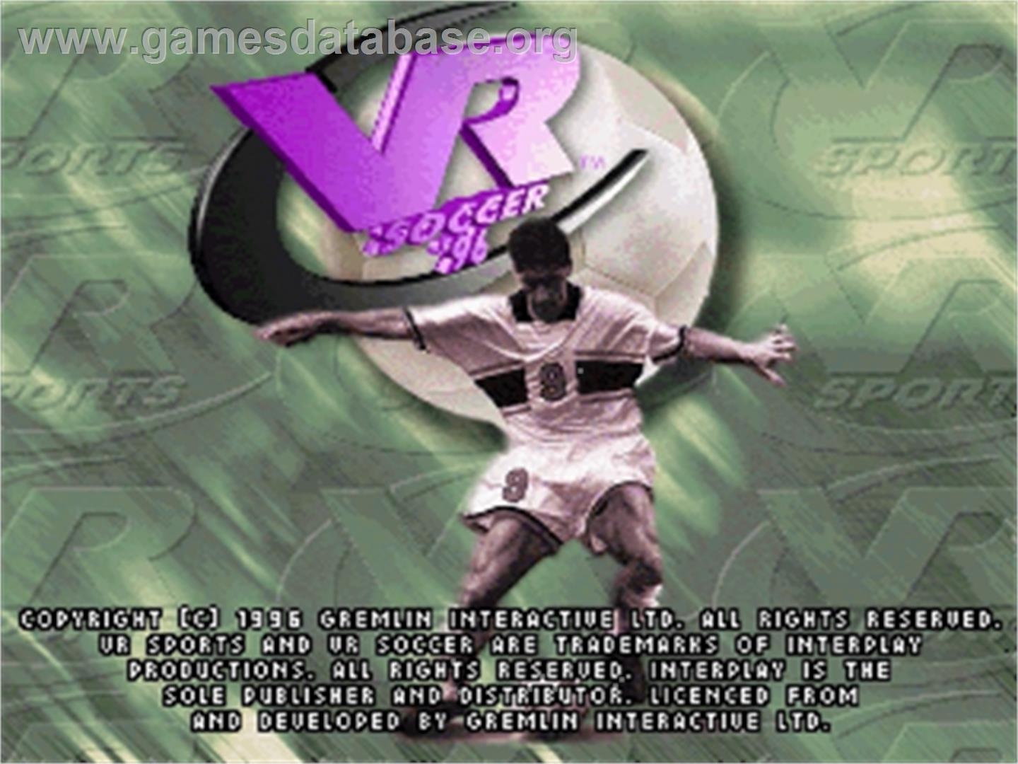 VR Soccer - Sega Saturn - Artwork - Title Screen