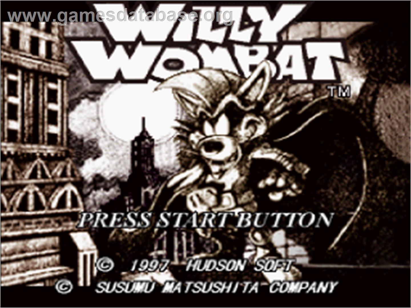 Willy Wombat - Sega Saturn - Artwork - Title Screen