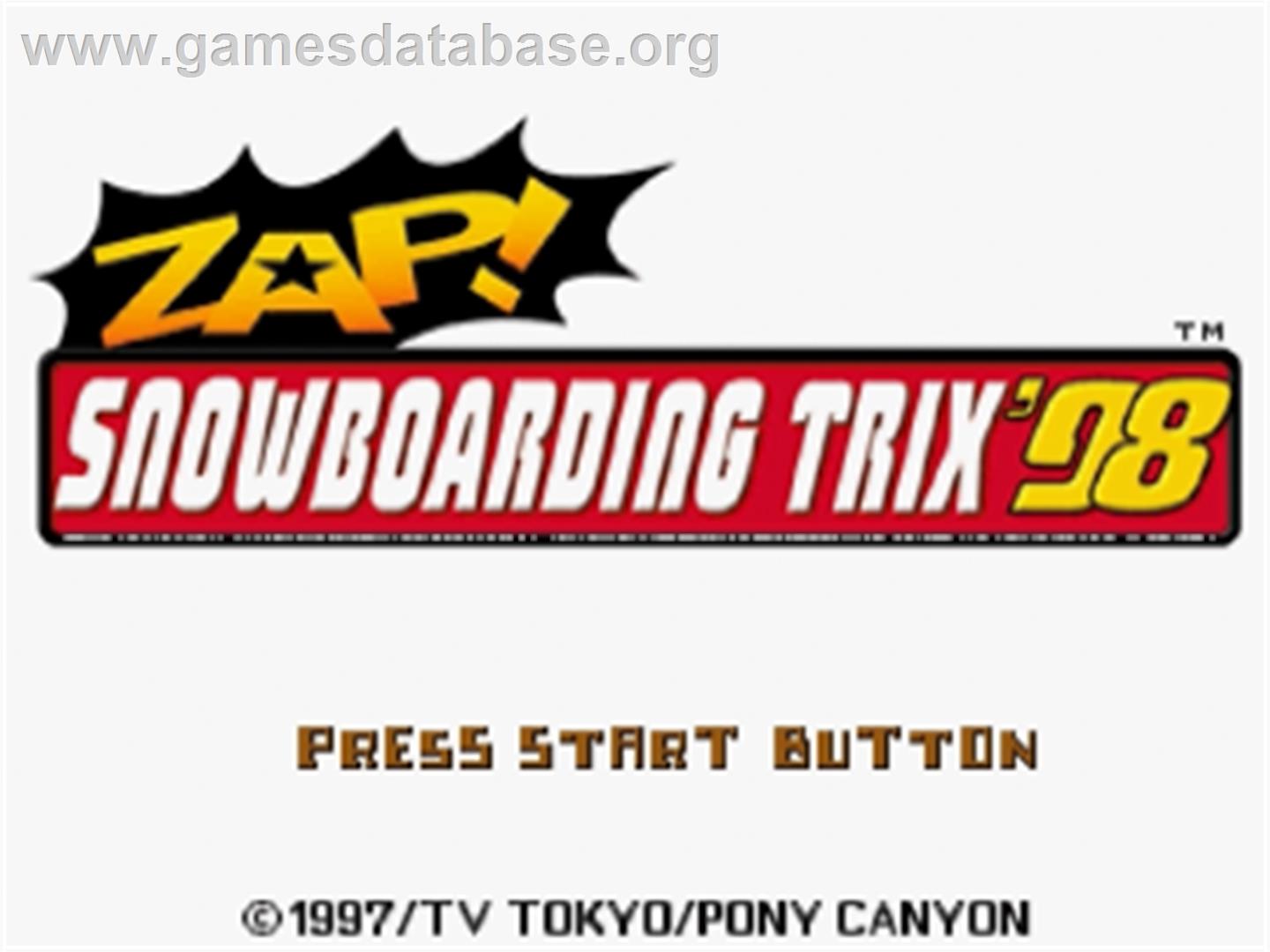 Zap! Snowboarding Trix '98 - Sega Saturn - Artwork - Title Screen