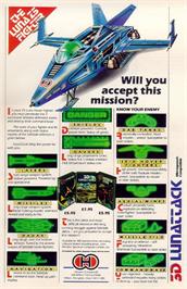 Advert for 3D Lunattack on the Commodore 64.