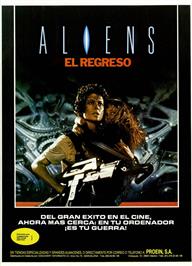 Advert for Aliens: The Computer Game on the Sinclair ZX Spectrum.