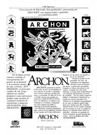 Advert for Archon: The Light and the Dark on the Sinclair ZX Spectrum.