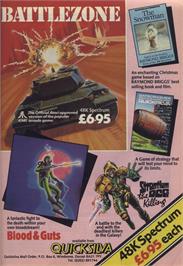 Advert for Battlezone on the Sinclair ZX Spectrum.