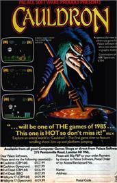 Advert for Cauldron on the Sinclair ZX Spectrum.