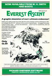 Advert for Everest Ascent on the Sinclair ZX Spectrum.