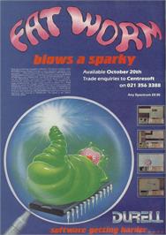 Advert for Fat Worm Blows A Sparky on the Sinclair ZX Spectrum.