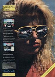 Advert for Grand Prix Circuit on the Commodore Amiga.