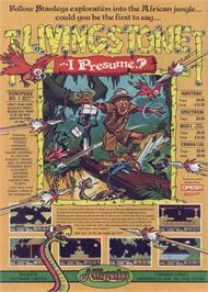 Advert for Livingstone Supongo 2 on the MSX.