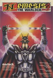 Advert for Nemesis the Warlock on the Commodore 64.