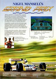 Advert for Nigel Mansell's Grand Prix on the Commodore Amiga.